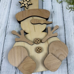 Large Snowman 1/2&quot; Thick - Male - Female - DIY, Kit, Whimsical, Holiday, Winter, Christmas