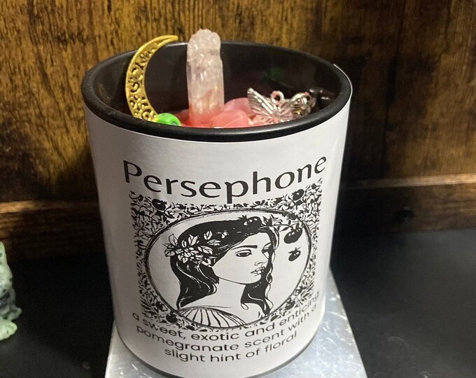 Queen Persephone Offering/altar Crystal Candle Etsy