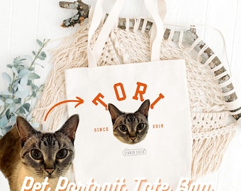 Borsa tote personalizzata per animali domestici con foto e nome dell'animale, borsa tote personalizzata per animali domestici, borsa da viaggio per animali domestici, borsa personalizzata per animali domestici, regali di anniversario, regali di compleanno