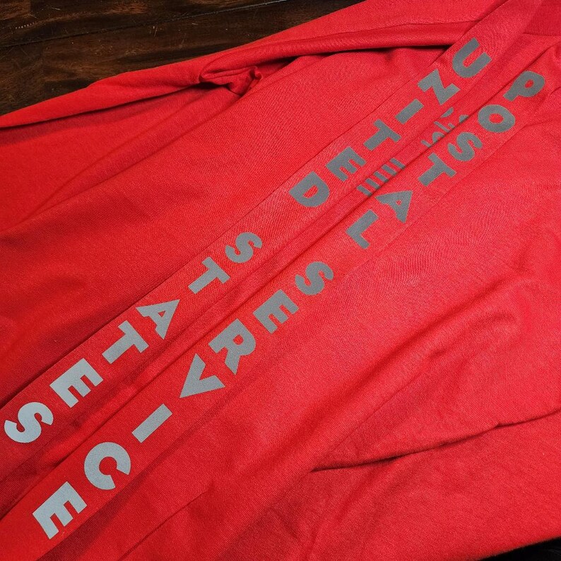 Reflective Red Long Sleeve Postal Tshirt Etsy
