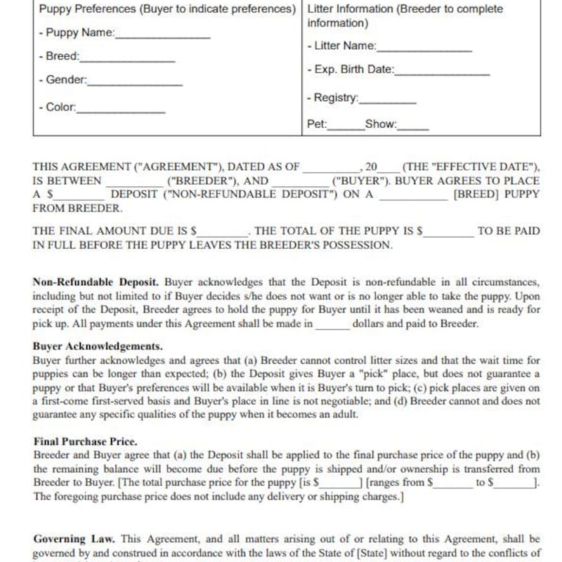 Refund Agreement Template - Etsy