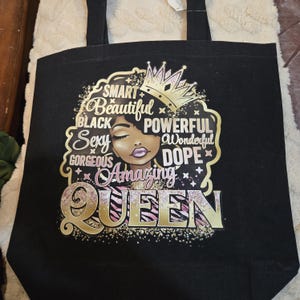 Erstaunliche Queen Black Canvas Tragetasche