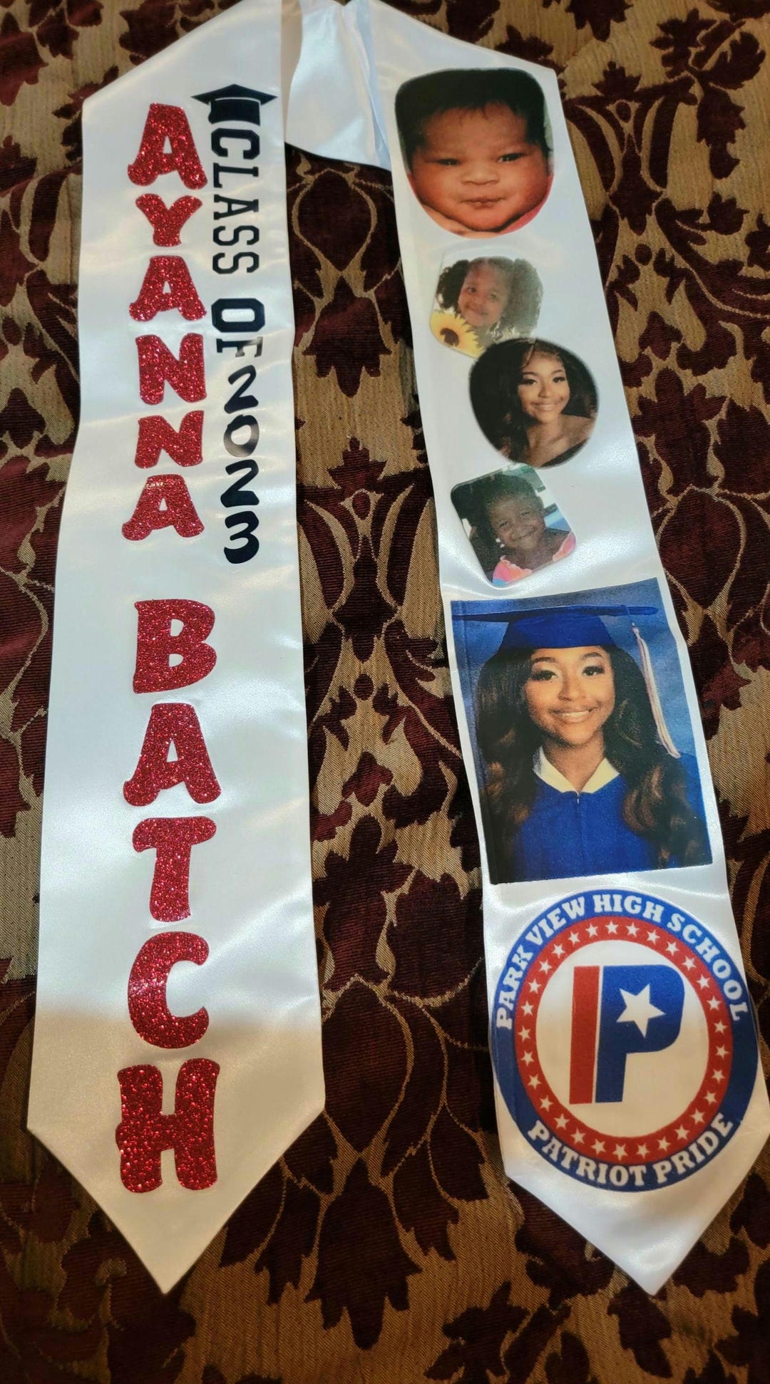 White Satin Graduation Stole - Personalized - Etsy