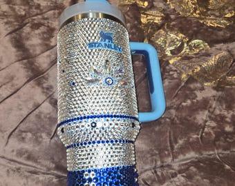 Vaso Stanley Glitter and Glam de 40 oz con asa - Aislamiento de acero inoxidable de doble pared