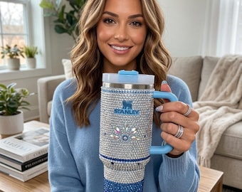 Glitter and Glam Stanley-beker van 40 oz met handvat - dubbelwandig, roestvrij staal geïsoleerd