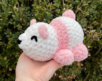 Pink Sweet Slumber Panda Crochet Plushie Amigurumi Stuffed Animal