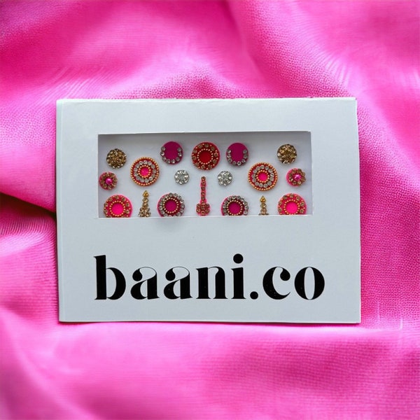 PINK BINDI BOOK | pink bindi book collection for Indian wedding festival stickers wedding favours party favours Indian bridesmaids