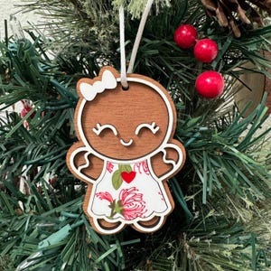 Ohi'a Lehua Gingerbread Boy and Girl Ornaments