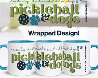 Personalized Pickleball Mug, Pickleball Gifts for Friends, Dog Grandma Gift, Fun Custom Birthday Gifts, Coffee Mug Ceramic Customized