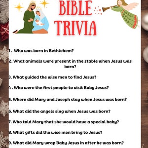 Christmas Bible Trivia, Christmas Trivia ,santa List, Bible Trivia Game ...