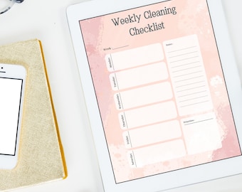 Minimalistische organisatie, Schoonmaakschema, ADHD-schoonmaakchecklist, ADHD-karweientabel, Minimalistische schoonmaakchecklist, Wekelijkse huishoudelijke taken