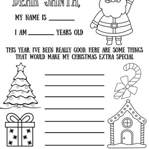 Coloring Dear Santa Wish List, Letter to Santa, Kids Christmas Wishlist ...