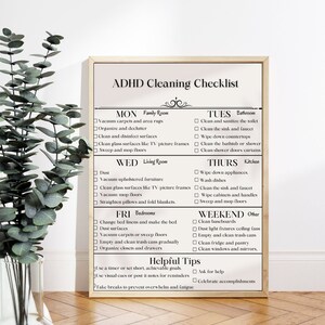 Editable Cleaning Checklist, Cleaning Schedule, ADHD Cleaning Checklist ...