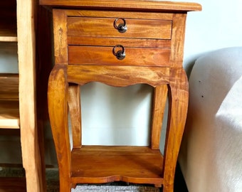 Rustic Nightstand/ End Table/ Side Table with two drawers and shelf