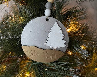 All is Calm All is Bright Christmas Ornament