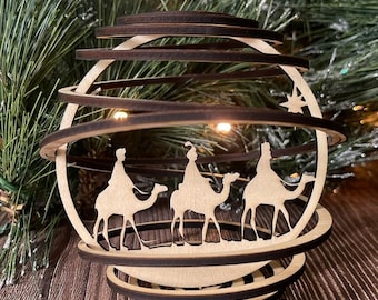 Nativity Scenes Spiral Ball Ornaments - 6 Different Designs SVG