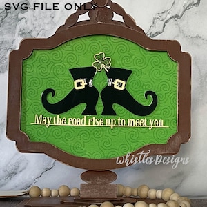 Que la route se dresse à votre rencontre pour la Saint-Patrick dans un cadre sur pied 10 x 12 - Décorations de Noël interchangeables