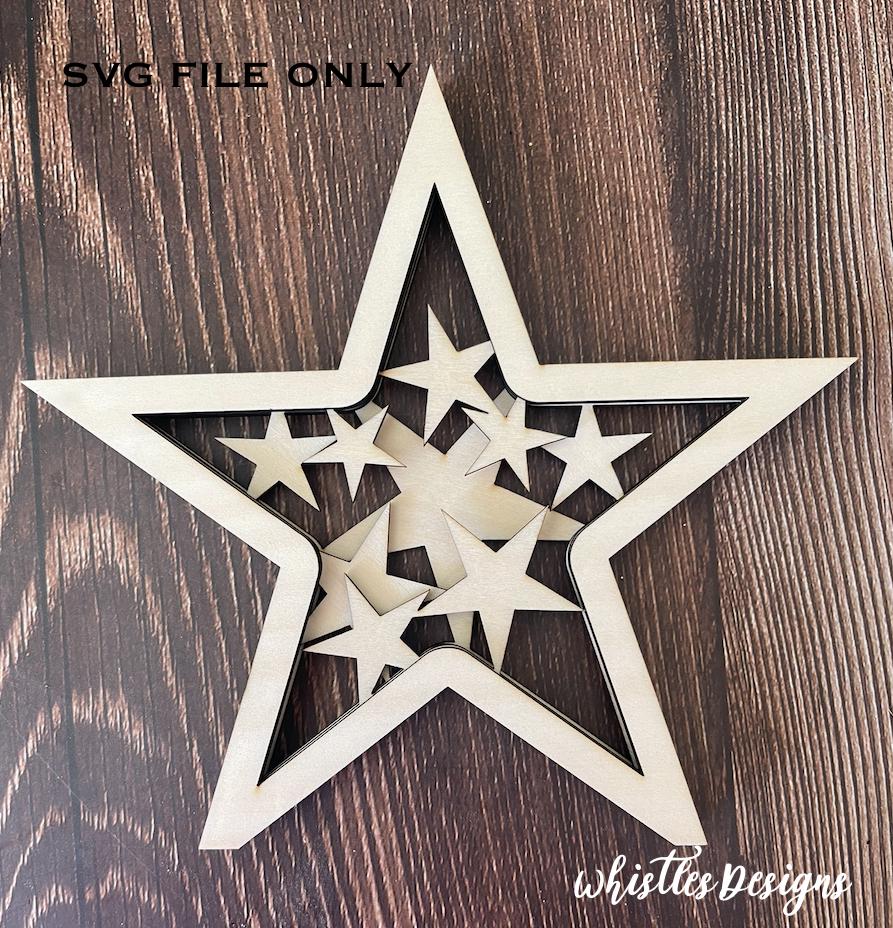 Standing Layered Star SVG - Etsy