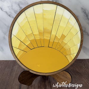 Arte SVG de tablón con marco redondo y amanecer