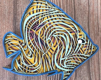 5 Layer Tropical Fish SVG - Tropical Fish Decoration