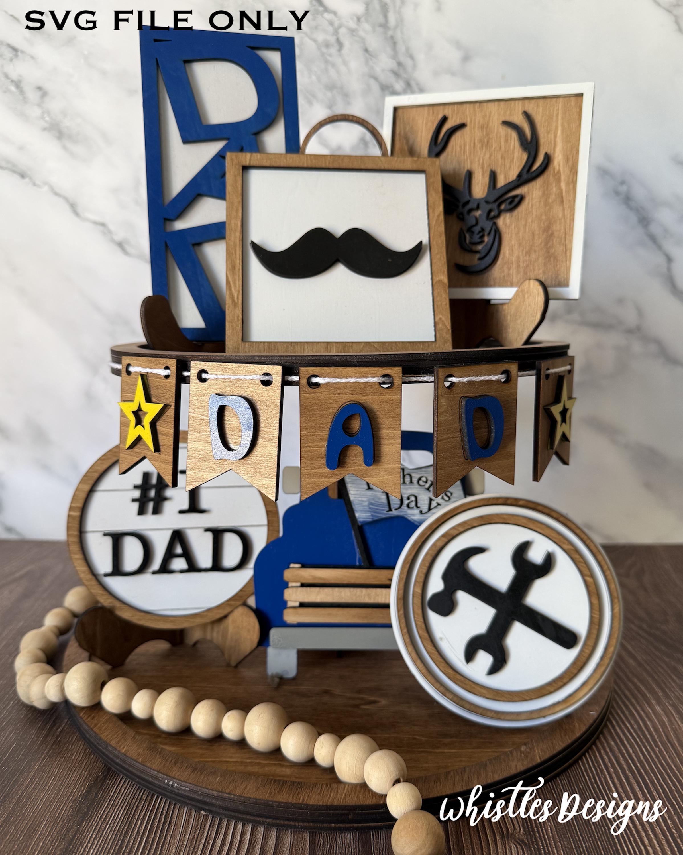 Decoratie dienblad Vaderdag - verwisselbare decoratie voor gelaagde lade - SVG