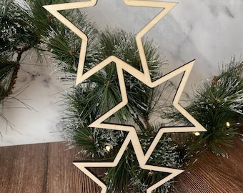 Stehende Sterne SVG: Laser geschnitten Weihnachtsdekoration (Digitaler Download)