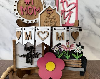 Mother&#39;s Day Tray Decor - Interchangeable Decoration for Tiered Tray - SVG