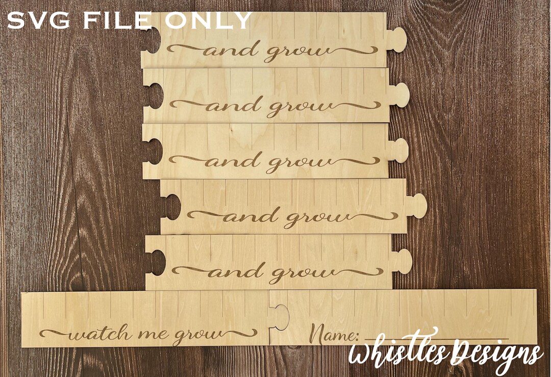 Watch Me Grow Ruler SVG DXF: Laser Cut Files (digital Download - Etsy