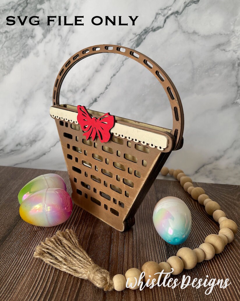 Laser Cut 3D Easter Basket SVG File | Glowforge, Xtool (3mm Wood ...