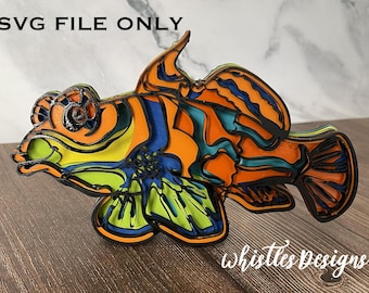 Layered Mandarin Fish SVG