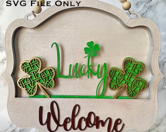 Lucky St Patrick’s Day insert to Interchangeable Welcome Sign Frame