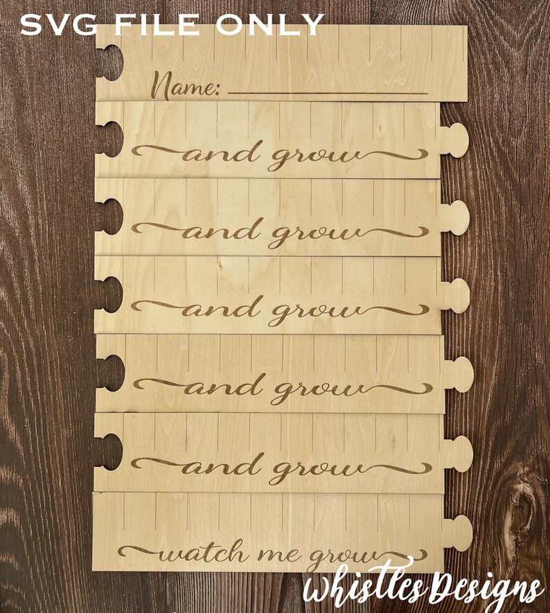 Watch Me Grow Ruler SVG DXF: Laser Cut Files (digital Download - Etsy