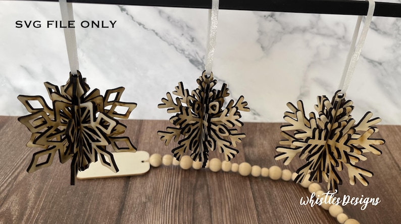 3D Hanging Snowflake - 3 Different Styles SVG - Etsy