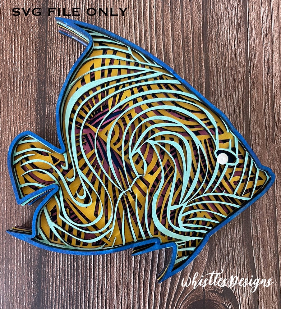Layered Tropical Fish SVG - Etsy