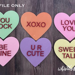 Candy Herz Geschenk Kartenhalter Bundle SVG (Be Mine, Love You, Sweet Talk, U R Cute, XOXO, You Rock)