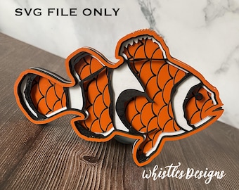 Layered Clown Fish SVG