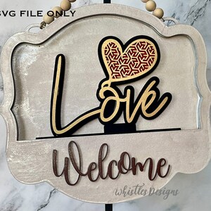 Love Valentine’s Day Insert to Interchangeable Welcome Sign Frame