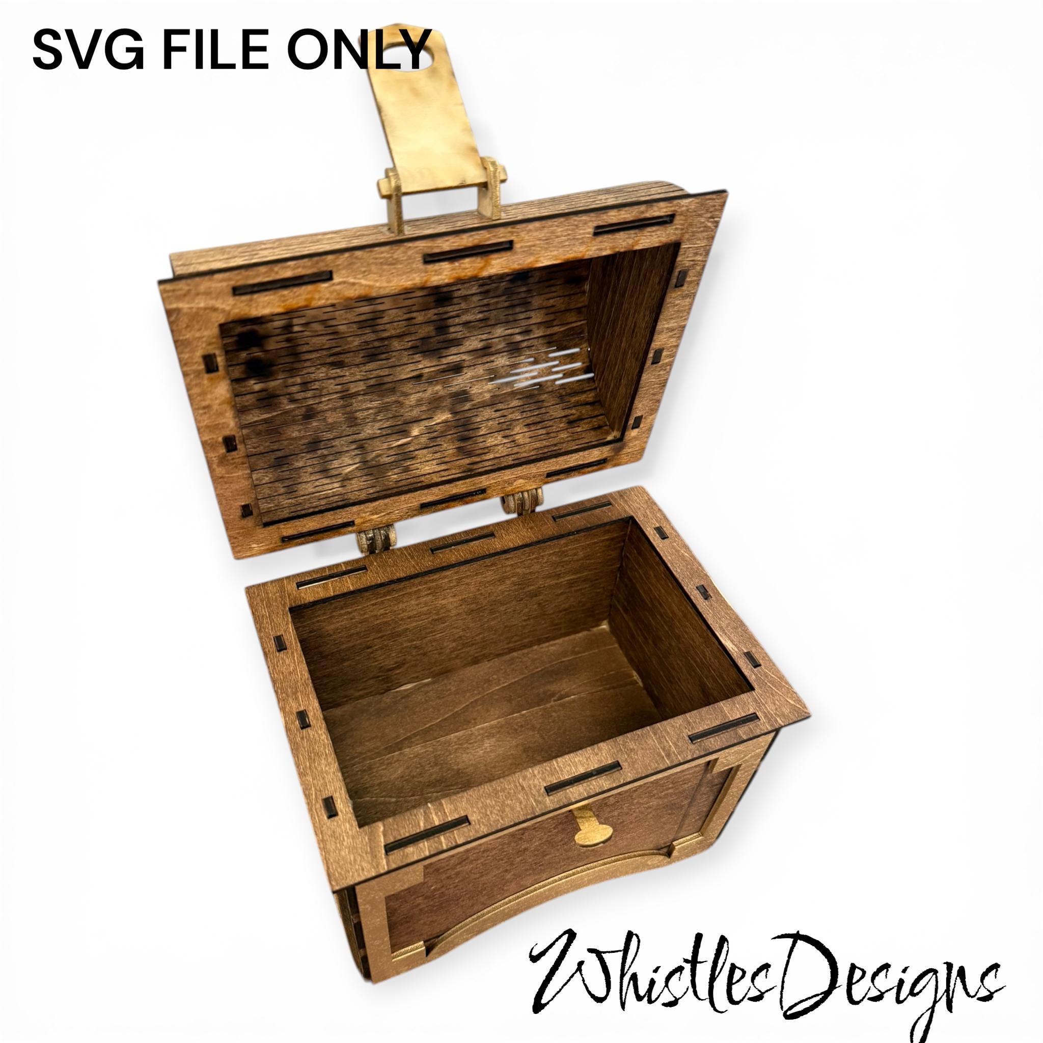 Living Hinge Treasure Box SVG | Laser Cut Jewelry Box File (digital ...