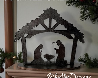 Stehende Krippe Silhouette - digitaler Download
