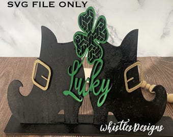 Standing Leprechaun Boots SVG St Patrick&#39;s Day Decoration