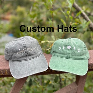 Custom Hand Embroidered Vintage Wash Baseball Hat/ Dad Hat