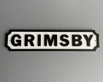Grimsby 3D Printed Town Sign: Grimbarian Home Decor