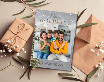 WARM Holiday Wishes | Happy Holidays | Digital Download | Family Photo Card