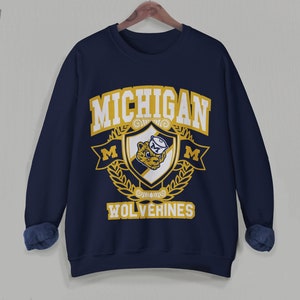 pull vintage à col rond Michigan Wolverine