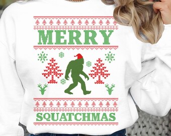 Bigfoot Sasquatch Cryptid Rolig kontorsfest Ful jultröja Långärmad tröja, semesterjägare vandrare naturälskare gåva