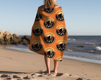 Retro Bigfoot Cryptid Beach and Pool Towel