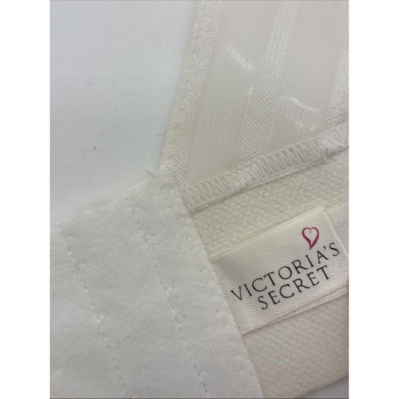 Vtg Victorias Secret Bustier Bra 34B White Floral Lace Strapless Lingerie Extend imagem 12