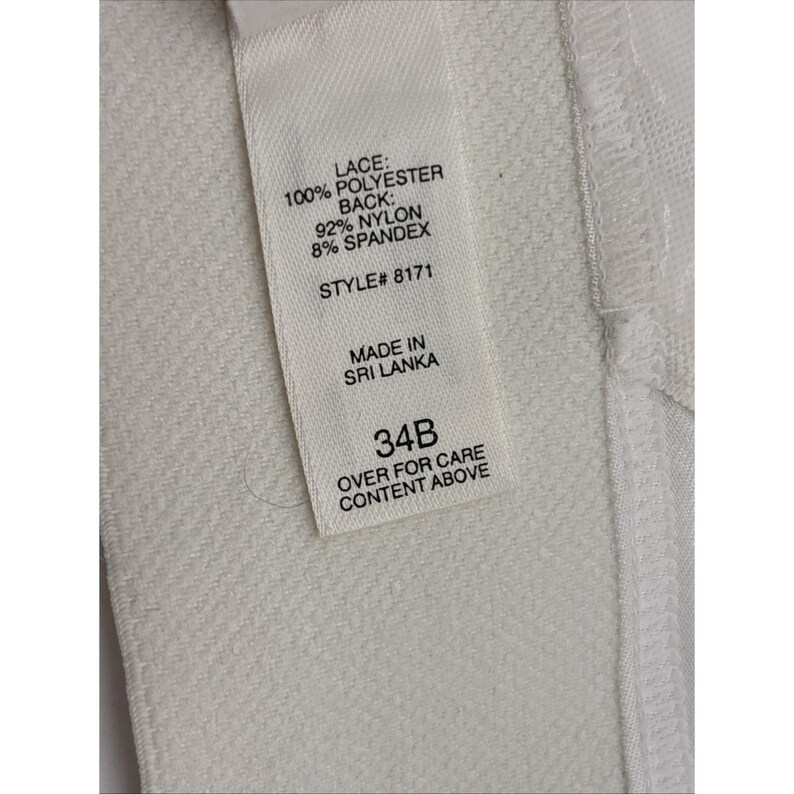 Vtg Victorias Secret Bustier Bra 34B White Floral Lace Strapless Lingerie Extend imagem 13