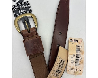 Vintage Christian Dior Snakeskin Belt, Brown Genuine Snakeskin