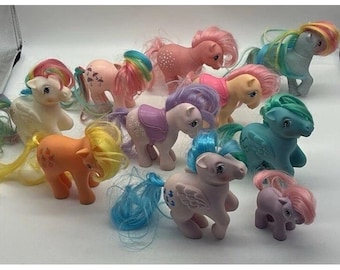 Hasbro My Little Pony Vintage Ponies 1980s Lot of 10 Hong Kong Need Cleaned
